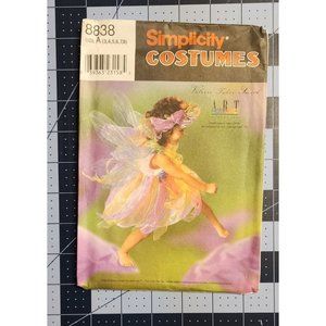 SIMPLICITY Costumes #0691/#8838 Fairy Gown, Slip, Wings, Panties Sz 3-8
